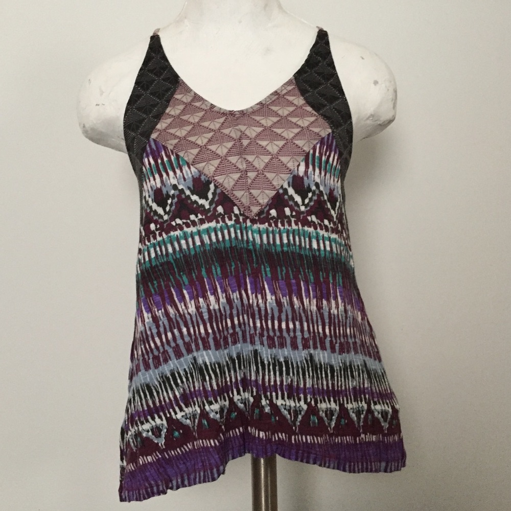 ECOTE Purple Ikat Printed Tank